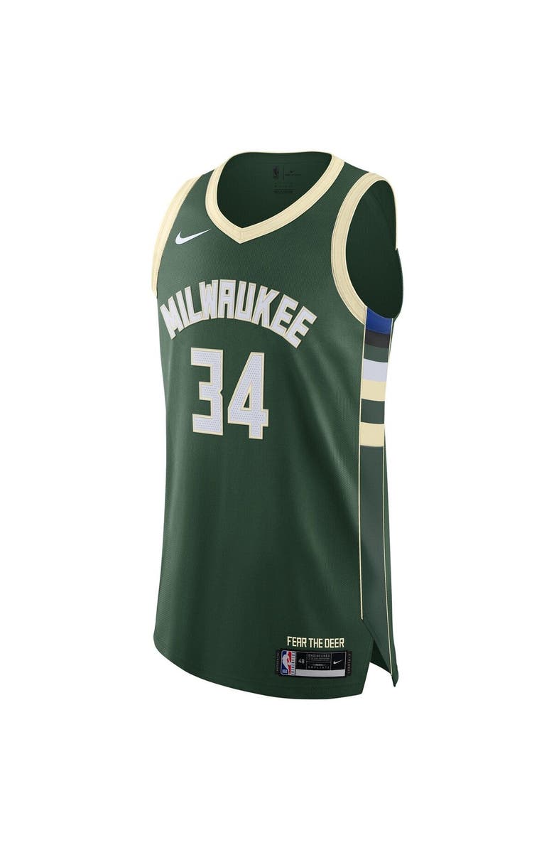 Nike Men's Nike Giannis Antetokounmpo Hunter Green Milwaukee Bucks Authentic Jersey - Icon Edition, Alternate, color, Hunter Green