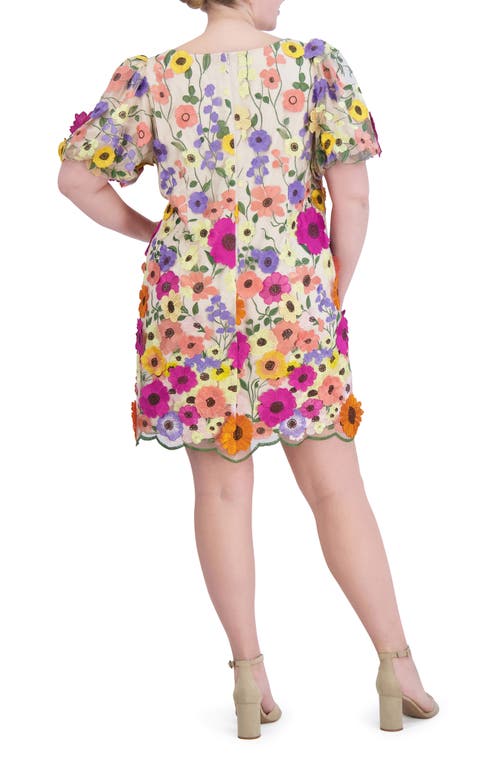 Eliza J Floral Puff Sleeve Cocktail Dress