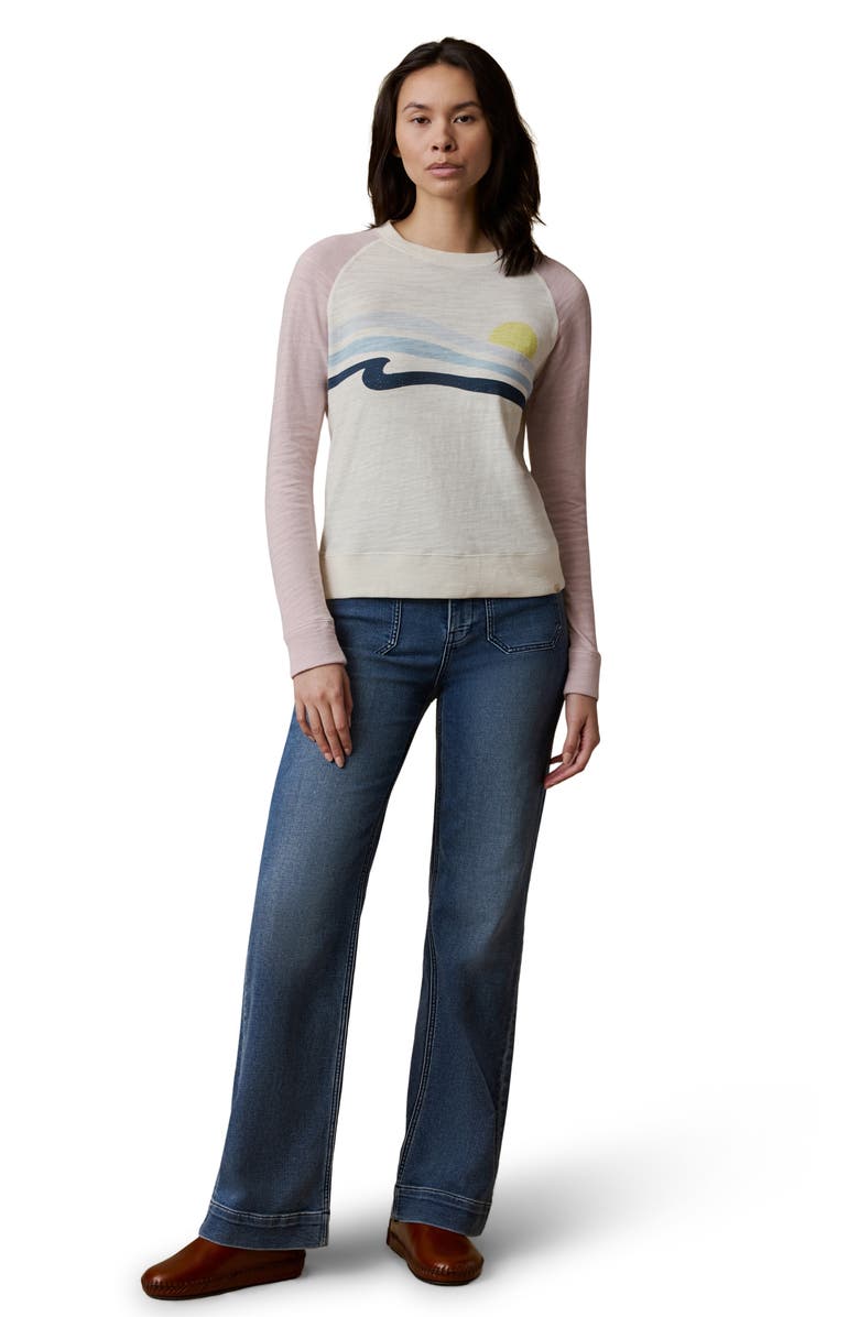Faherty Wave Sunwashed Organic Cotton Slub Pullover, Alternate, color, Violet Sunrise