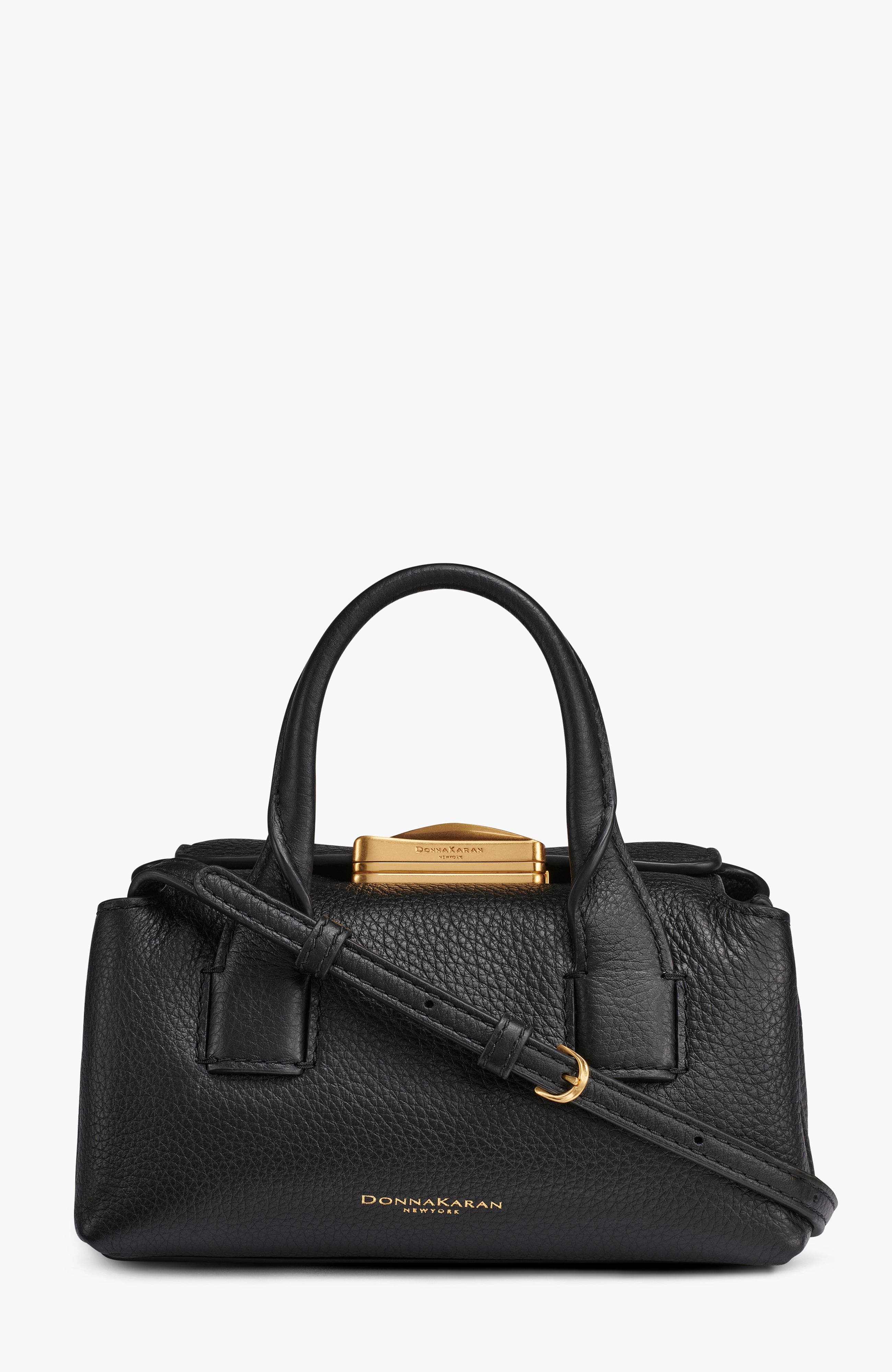 Donna Karan New York Amagansett Mini Satchel, Main, color, Blk/Gold