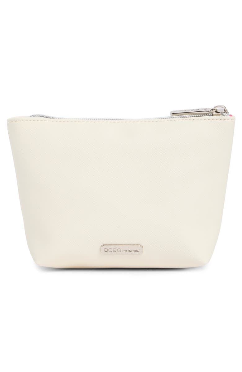 BCBG Cosmetic Bag, Alternate, color, Ecru