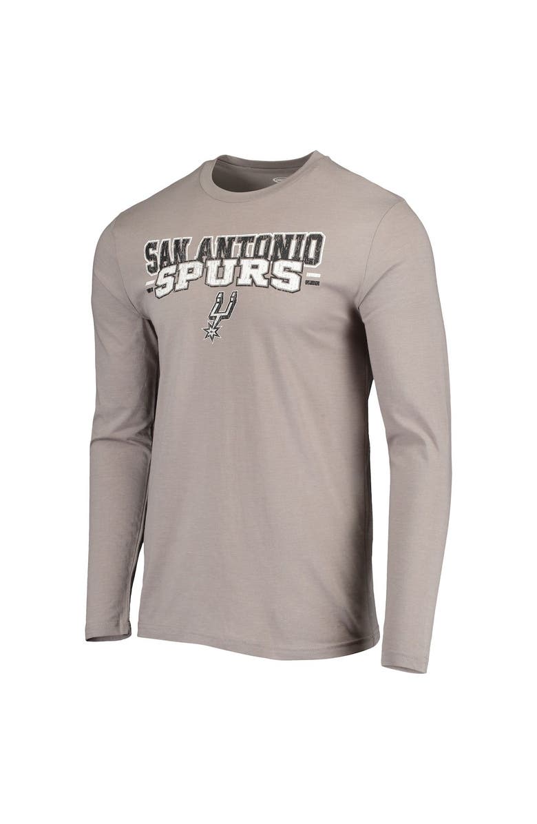 CONCEPTS SPORT Men's Concepts Sport Gray/Black San Antonio Spurs Long Sleeve T-Shirt & Pants Sleep Set, Alternate, color, 