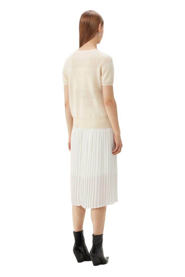 Short-sleeved Cashmere Crewneck Top, Alternate, color, off white