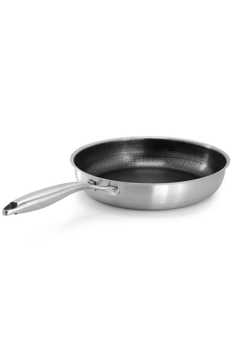 11in Embossed Interior Stainless Steel Frying Pan, Alternate, color, Silver