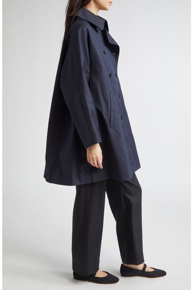 Waxed Cotton Peacoat, Alternate, color, NAVY