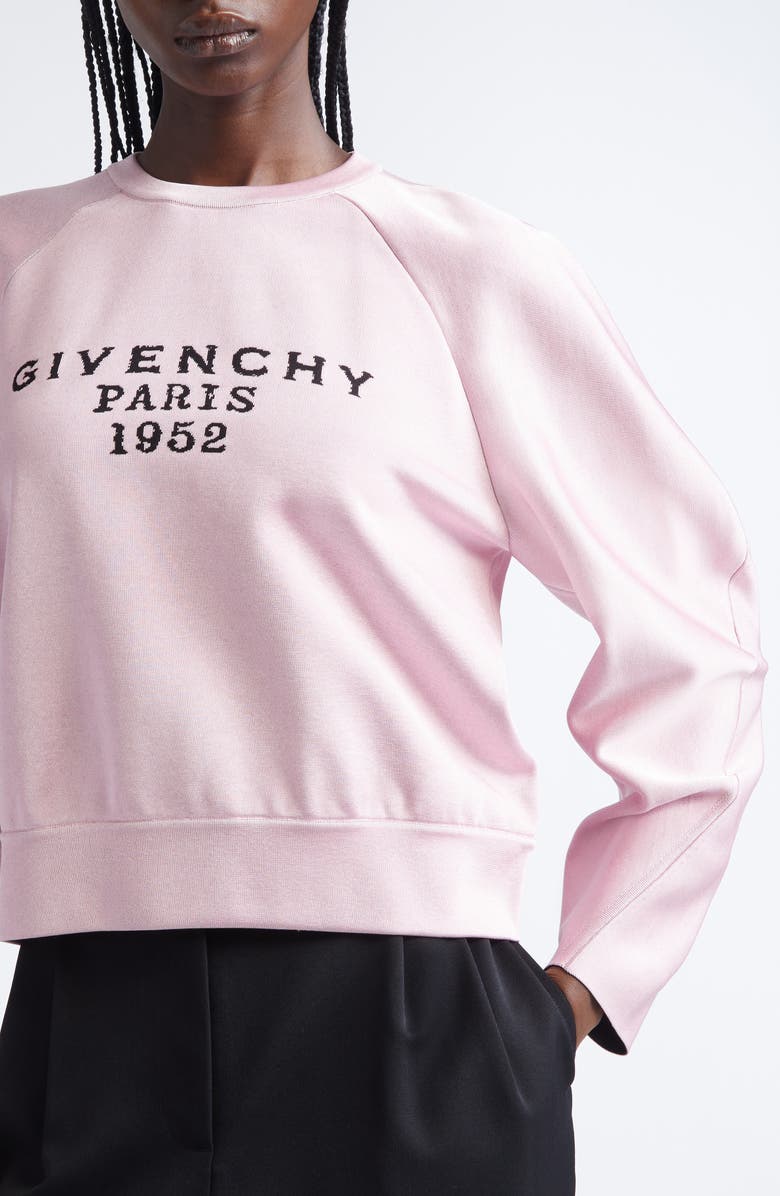 Givenchy Paris 1952 Crewneck Sweater, Alternate, color, Light Pink