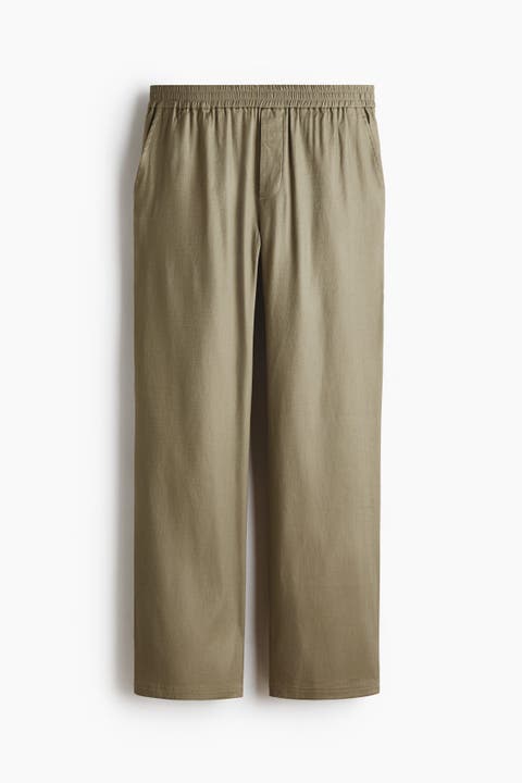 Easy Care Loose Fit Linen-blend Trousers