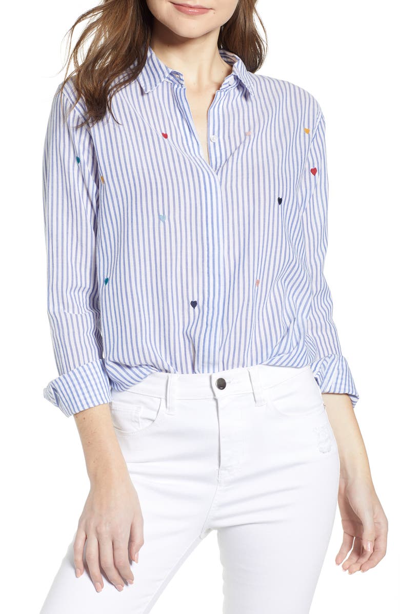 Rails Taylor Embroidered Stripe Shirt, Main, color,