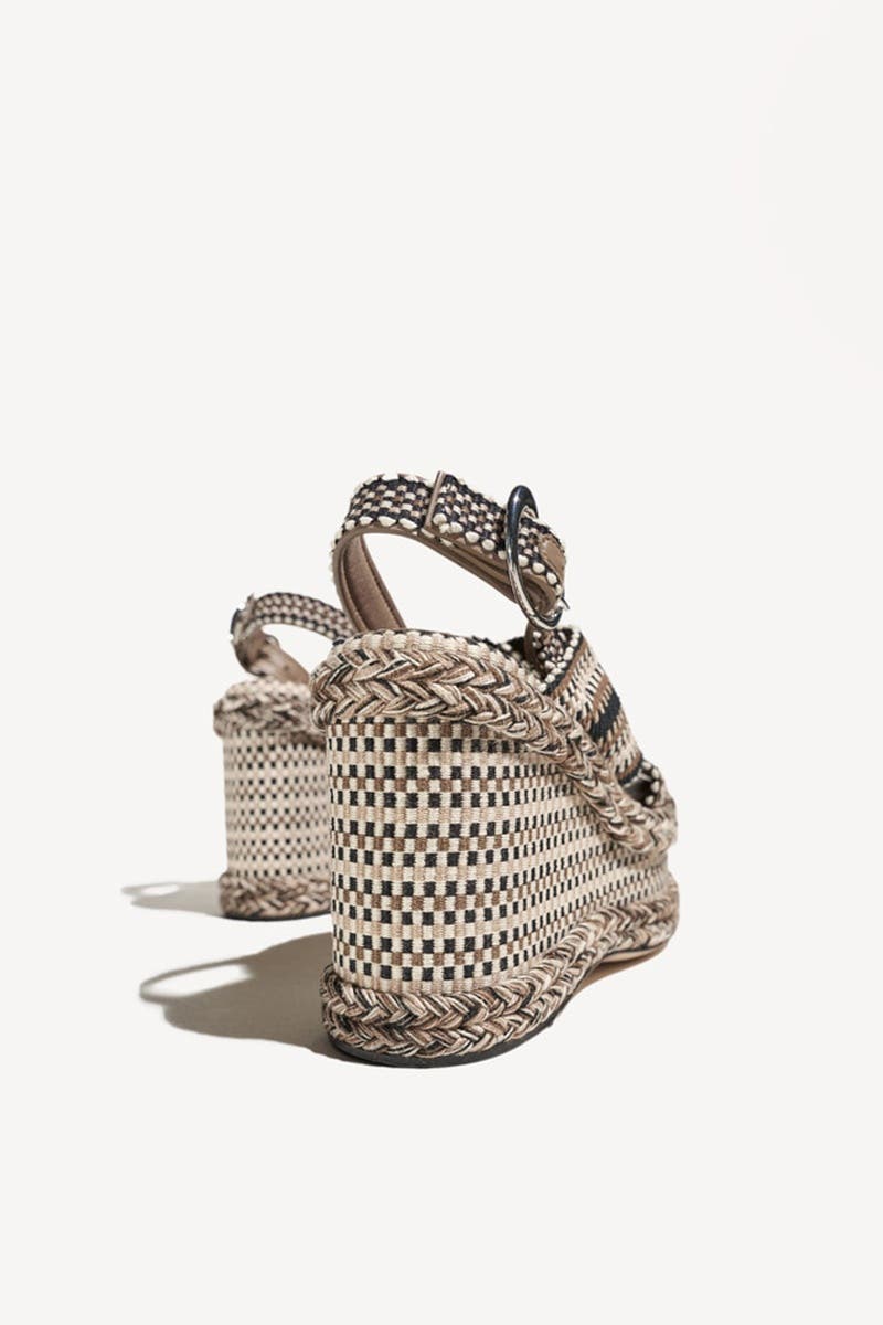 Pia Handwoven Platform Sandal with Adjustable Ankle Strap, Alternate, color, Sand