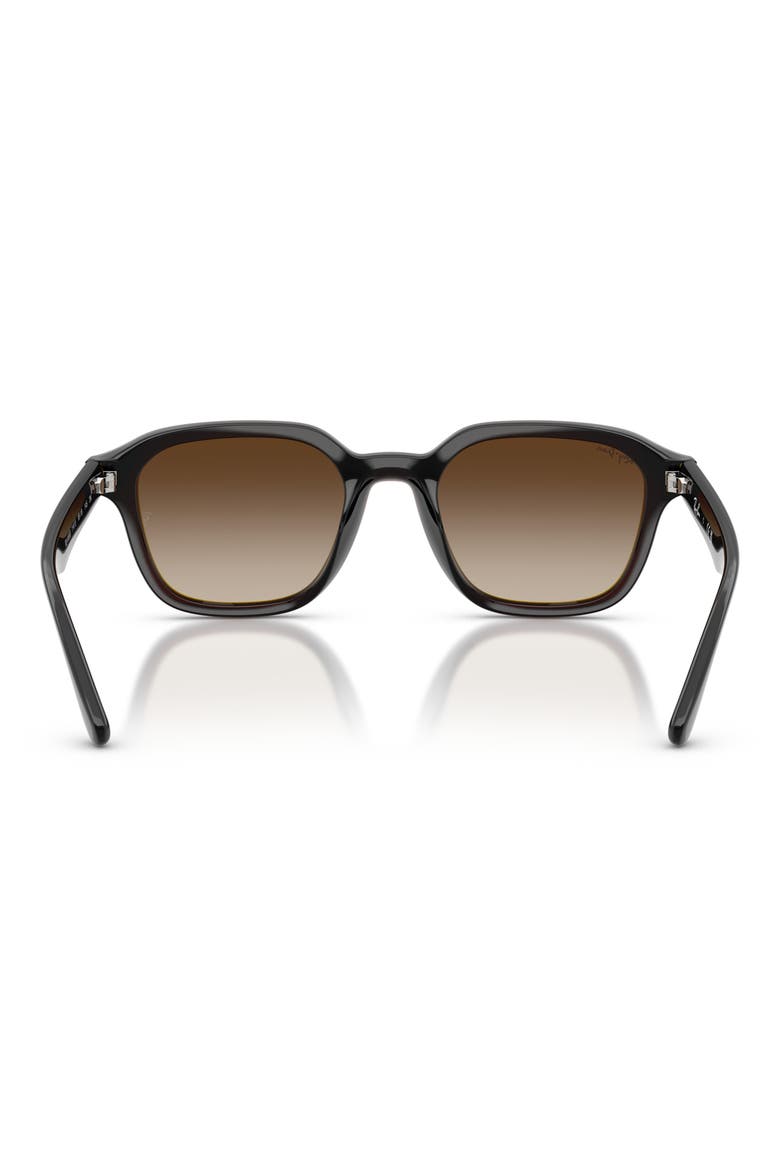 65mm Mirrored Oversize Square Sunglasses, Alternate, color, TRANSPARENT DARK BROWN