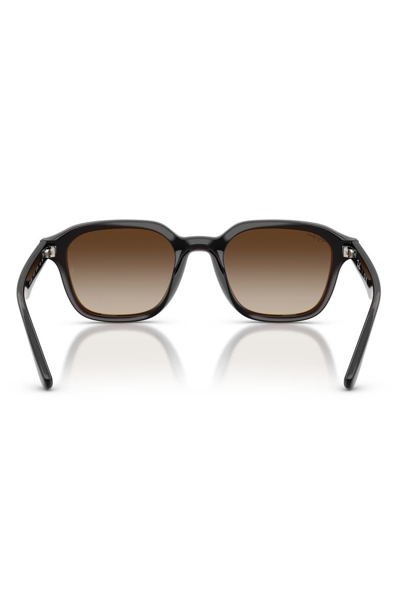 Ray-Ban 65mm Mirrored Oversize Square Sunglasses, Alternate, color, Transparent Dark Brown