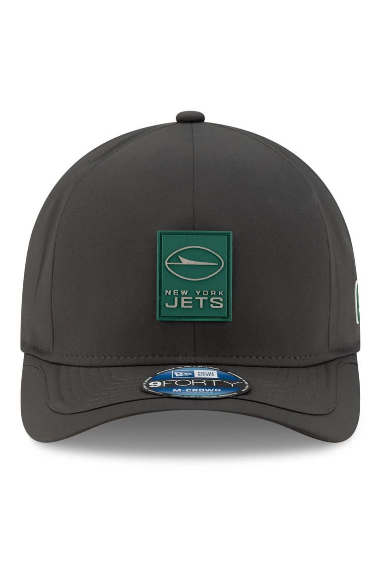 Men's New Era Charcoal New York Jets 2025 Sideline Cold Weather 9FORTY M-Crown Adjustable Hat, Alternate, color, Charcoal