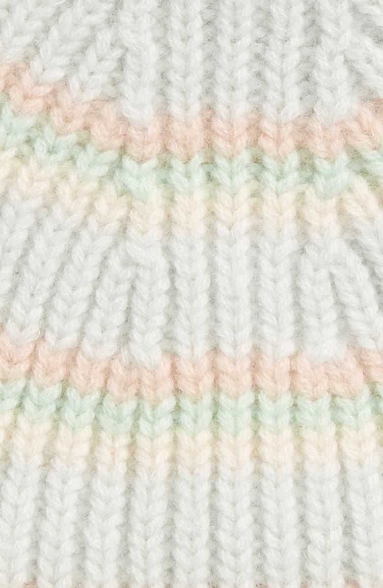 Acne Studios Acne Studio Kids' Pansy Stripe Face Appliqué Wool Beanie, Alternate, color,