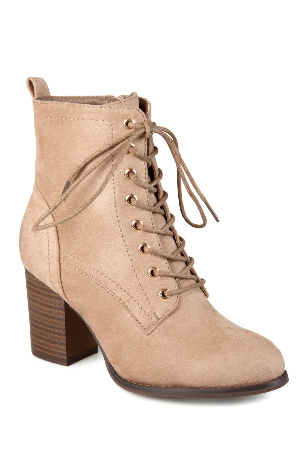 Journee Collection JOURNEE Baylor Lace-Up Boot, Alternate, color, Taupe