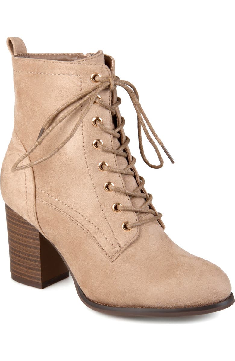 Journee Collection JOURNEE Baylor Lace-Up Boot, Alternate, color, Taupe