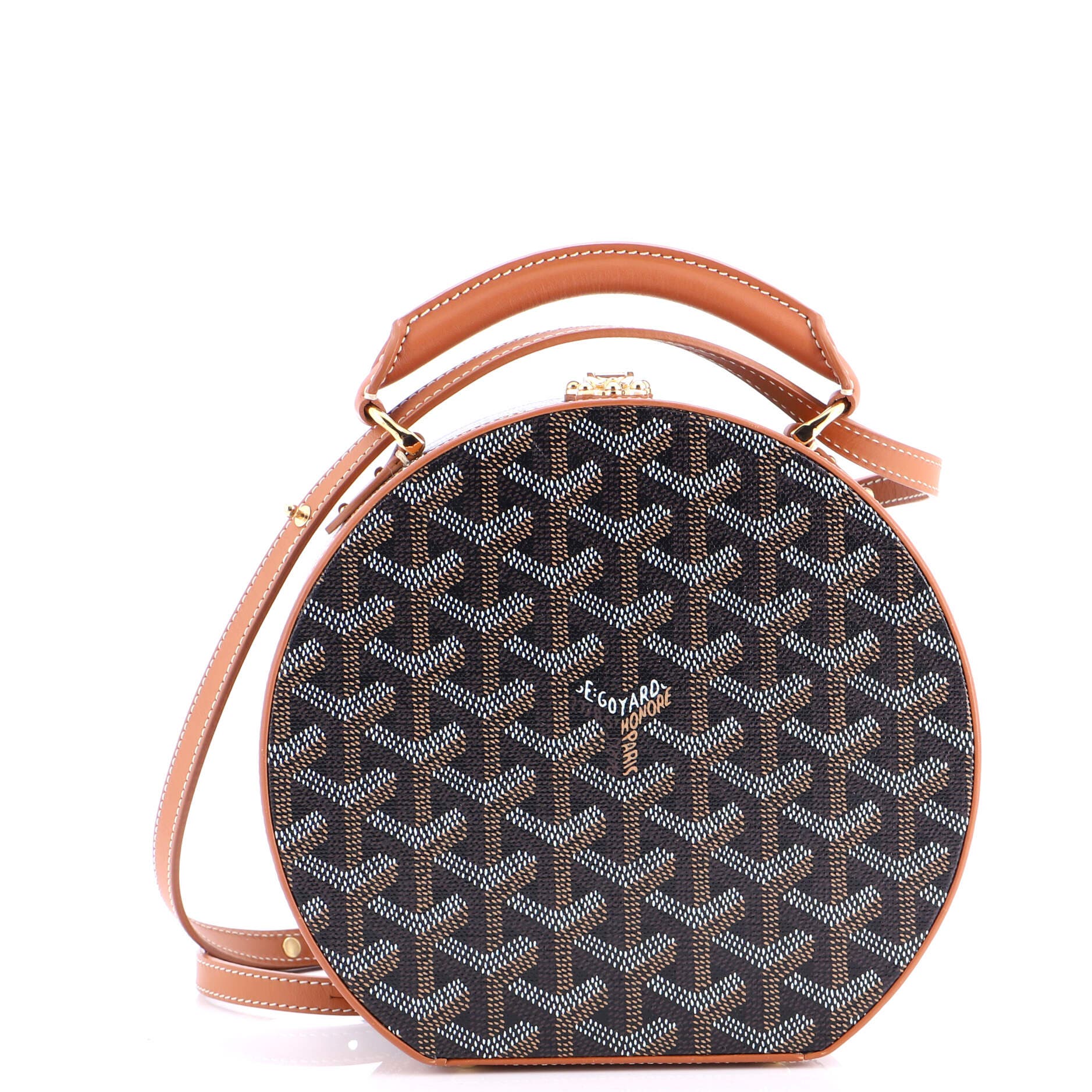 Pre-Owned Goyard Alto Hatbox Bag Coated Canvas, Main, color, Black