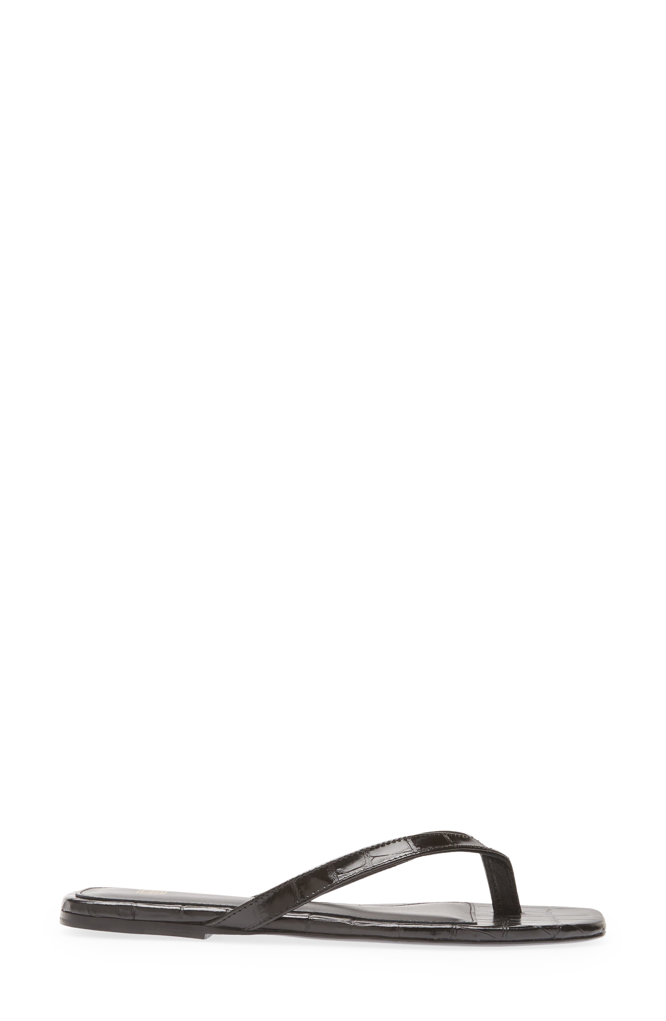 TOTEME The Flip Flop Flat, Alternate, color, Black Crocodile