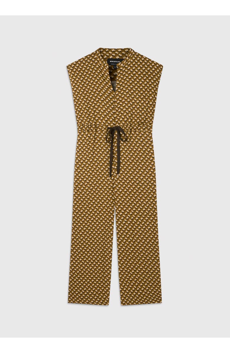 Whistles Ikat Spot Sleeveless Jumpsuit, Alternate, color, Khaki/Multi
