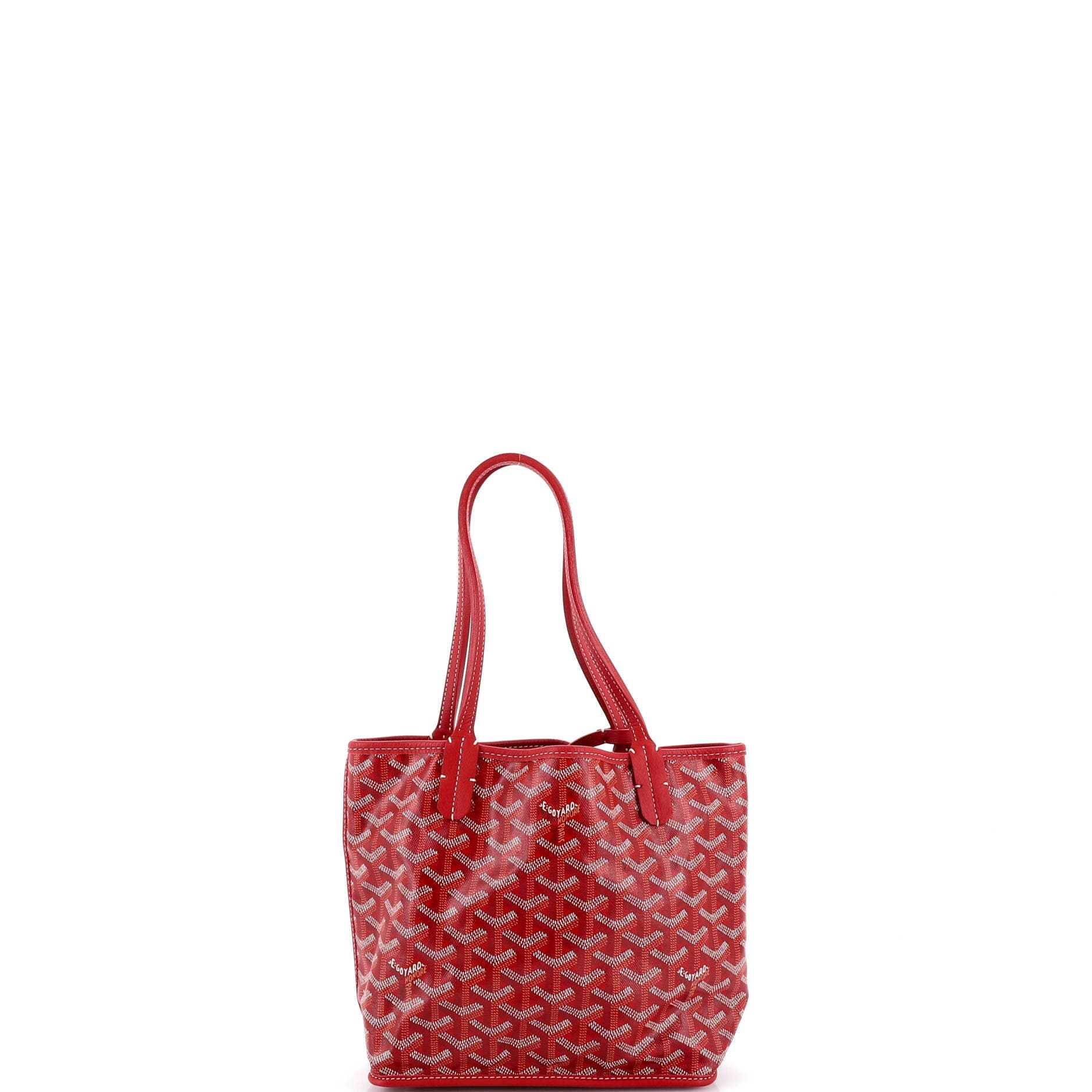 Pre-Owned Goyard Anjou Reversible Tote Coated Canvas Mini, Alternate, color, Red