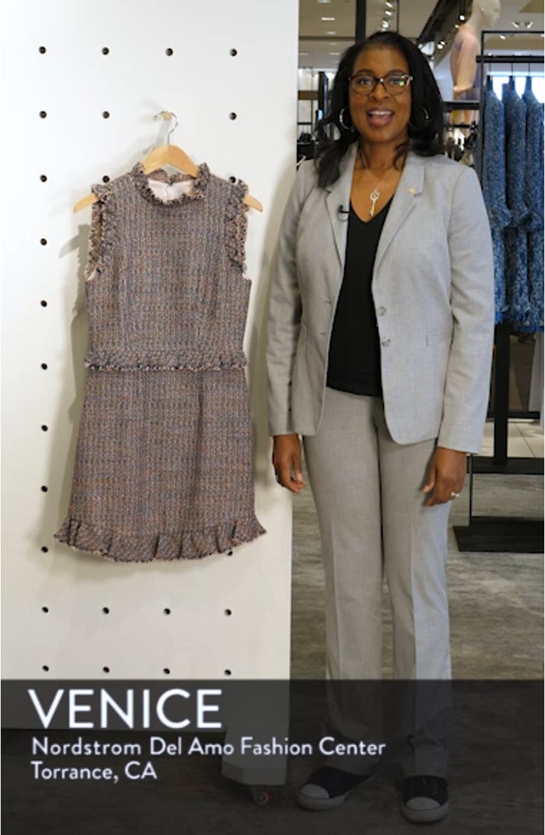Frayed Ruffle Tweed Dress, sales video thumbnail
