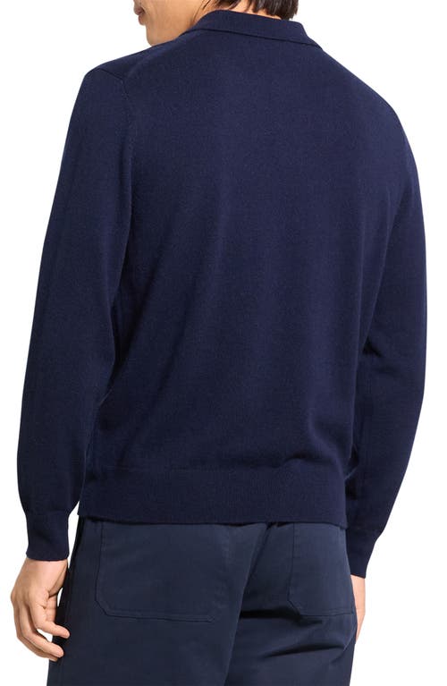 Theory Goris Cashmere Polo Sweater In Blue