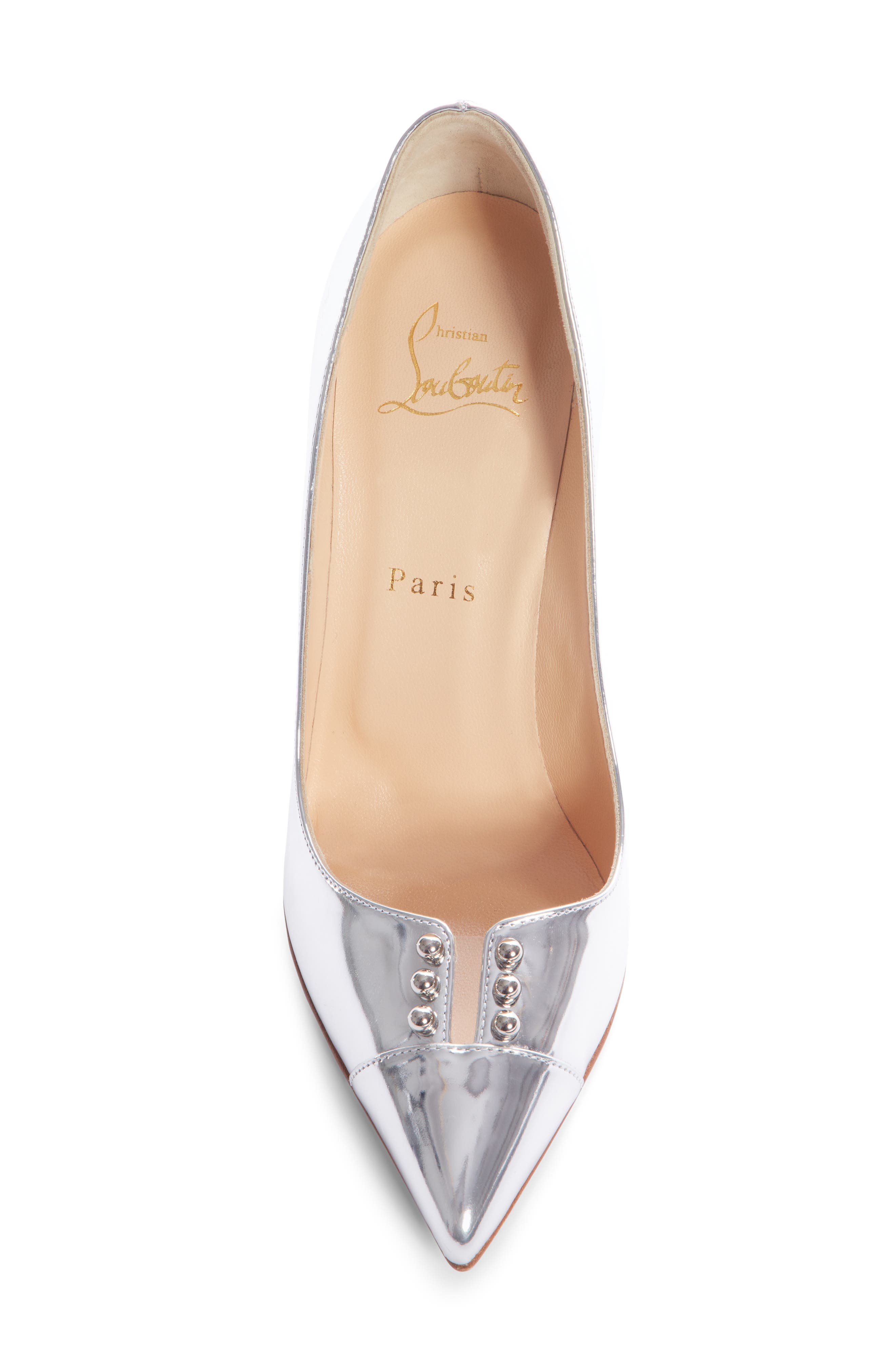 Christian Louboutin Predu Studded Cap Toe Pump, Alternate, color, 