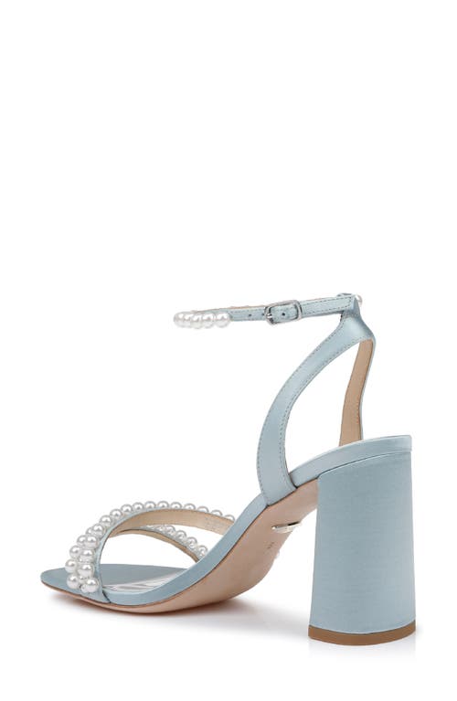 Badgley Mischka Collection Feisty Ankle Strap Sandal In Mist Satin
