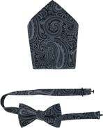Trafalgar Sobee Paisley Silk Bow Tie & Pocket Square Set