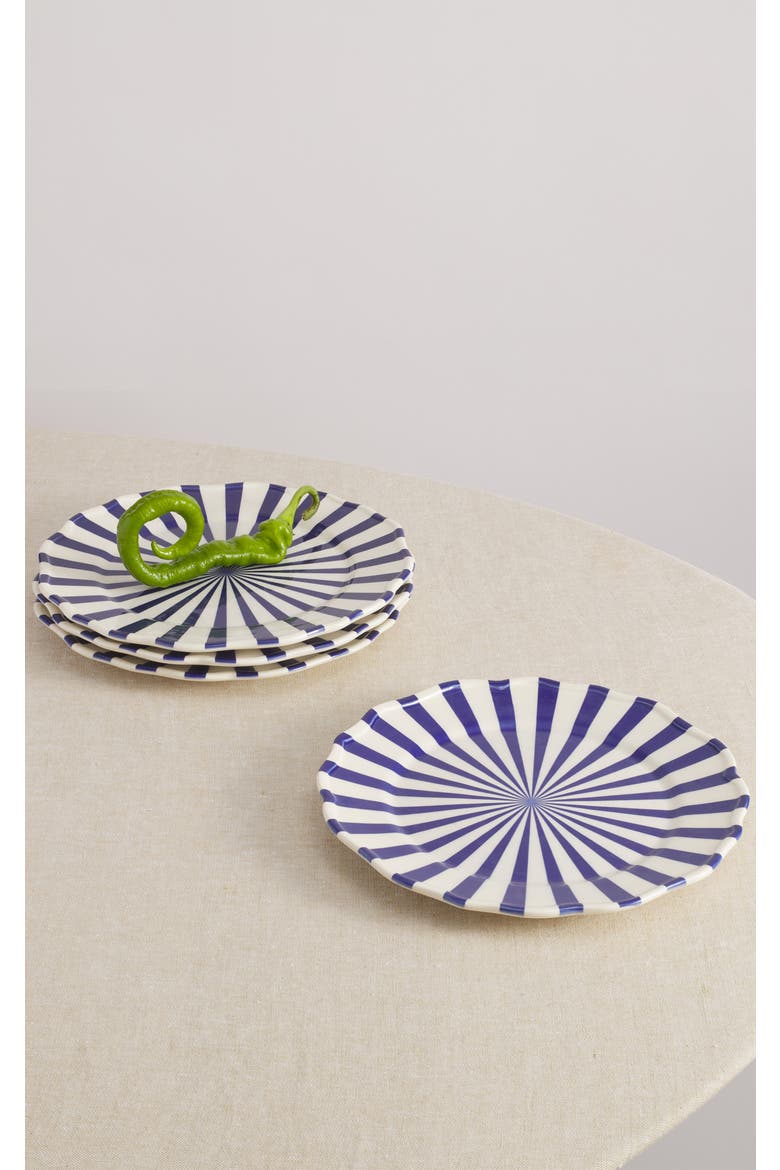 Mafalda 10.5'' Dinner Plate Set of 4, Alternate, color, Blue/Cream