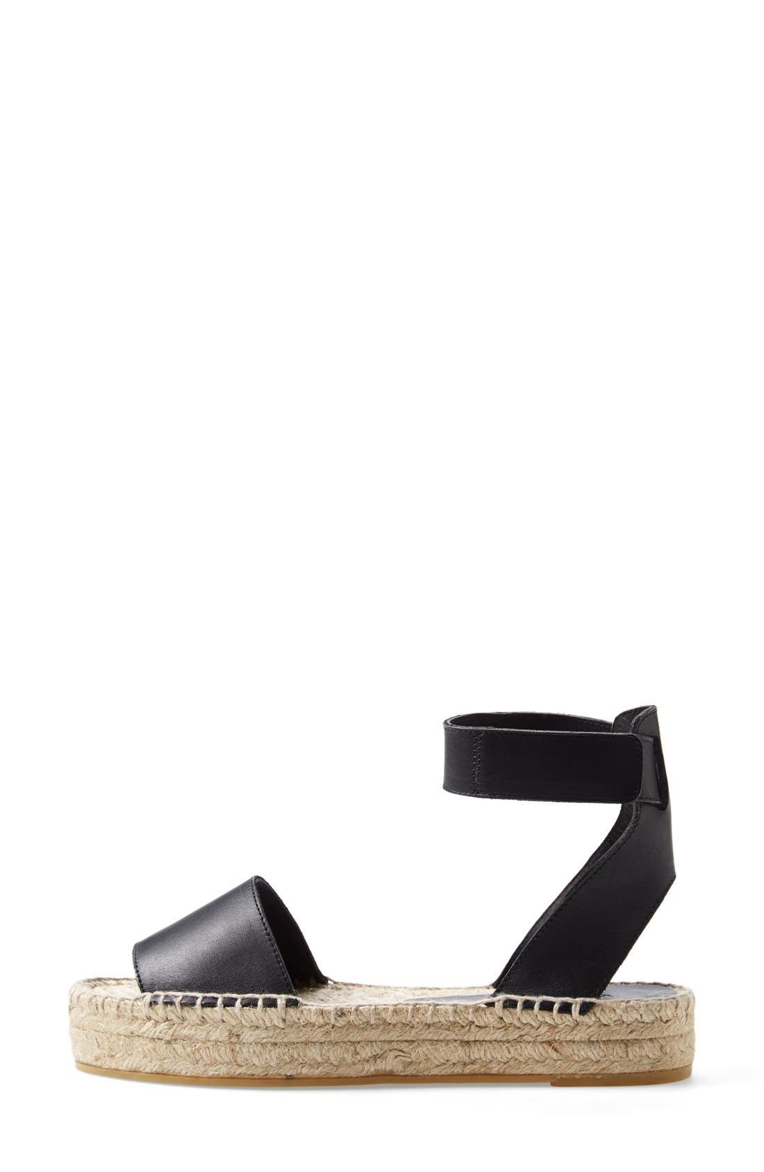 'Edie' Platform Espadrille Sandal, Alternate, color, BLACK