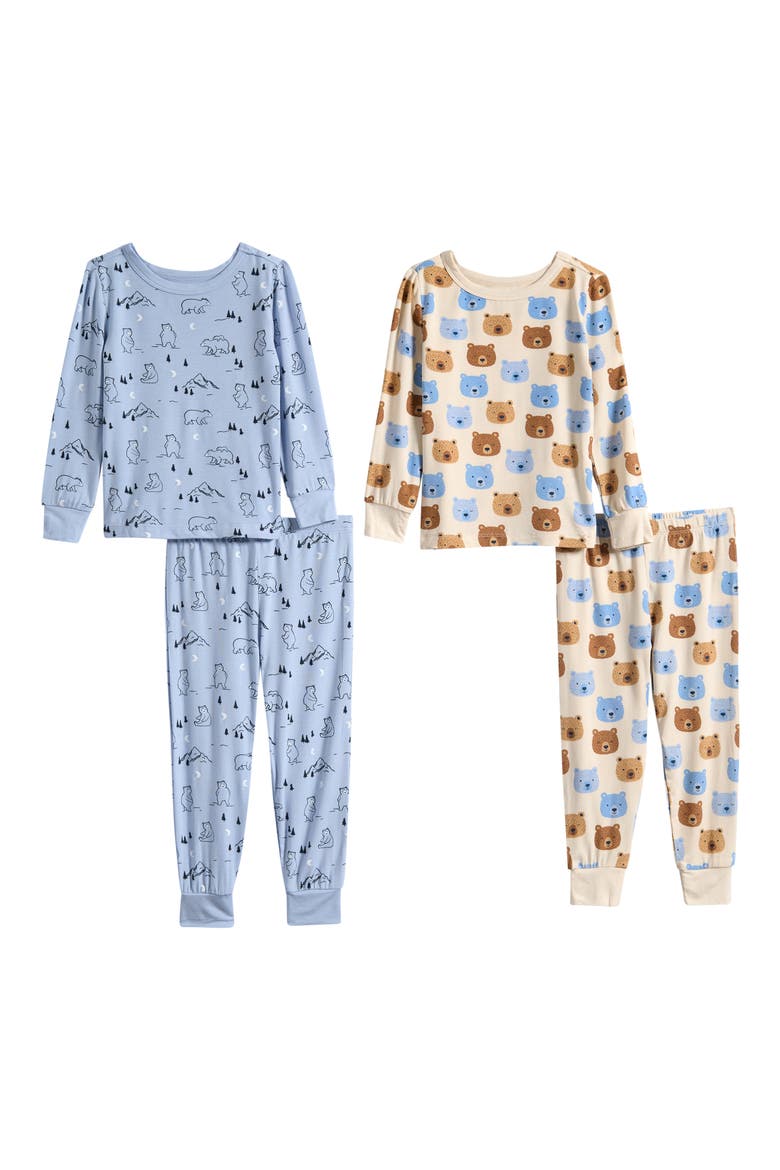 Kids' Bear 4-Piece Pajamas, Main, color, MULTI