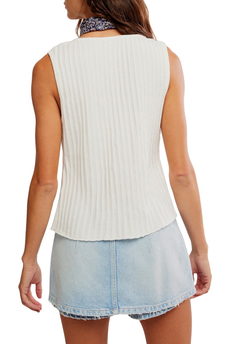 Tilly Rib Button-Up Top, Alternate, color, IVORY