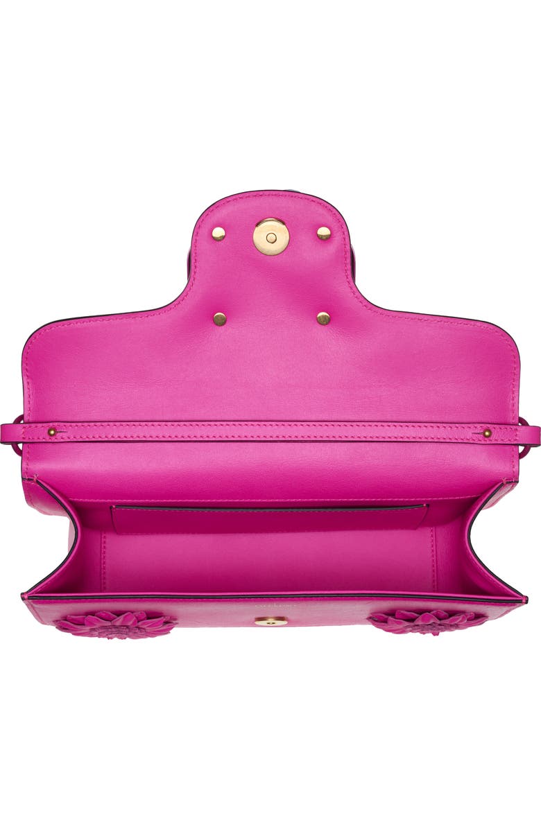 Valentino Garavani Locò Pink PP Floral Appliqué Leather Shoulder Bag, Alternate, color,
