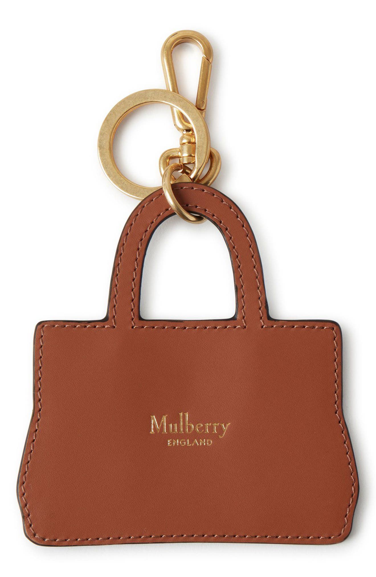 Mulberry Baywater Flat Bag Leather Key Ring, Alternate, color, 