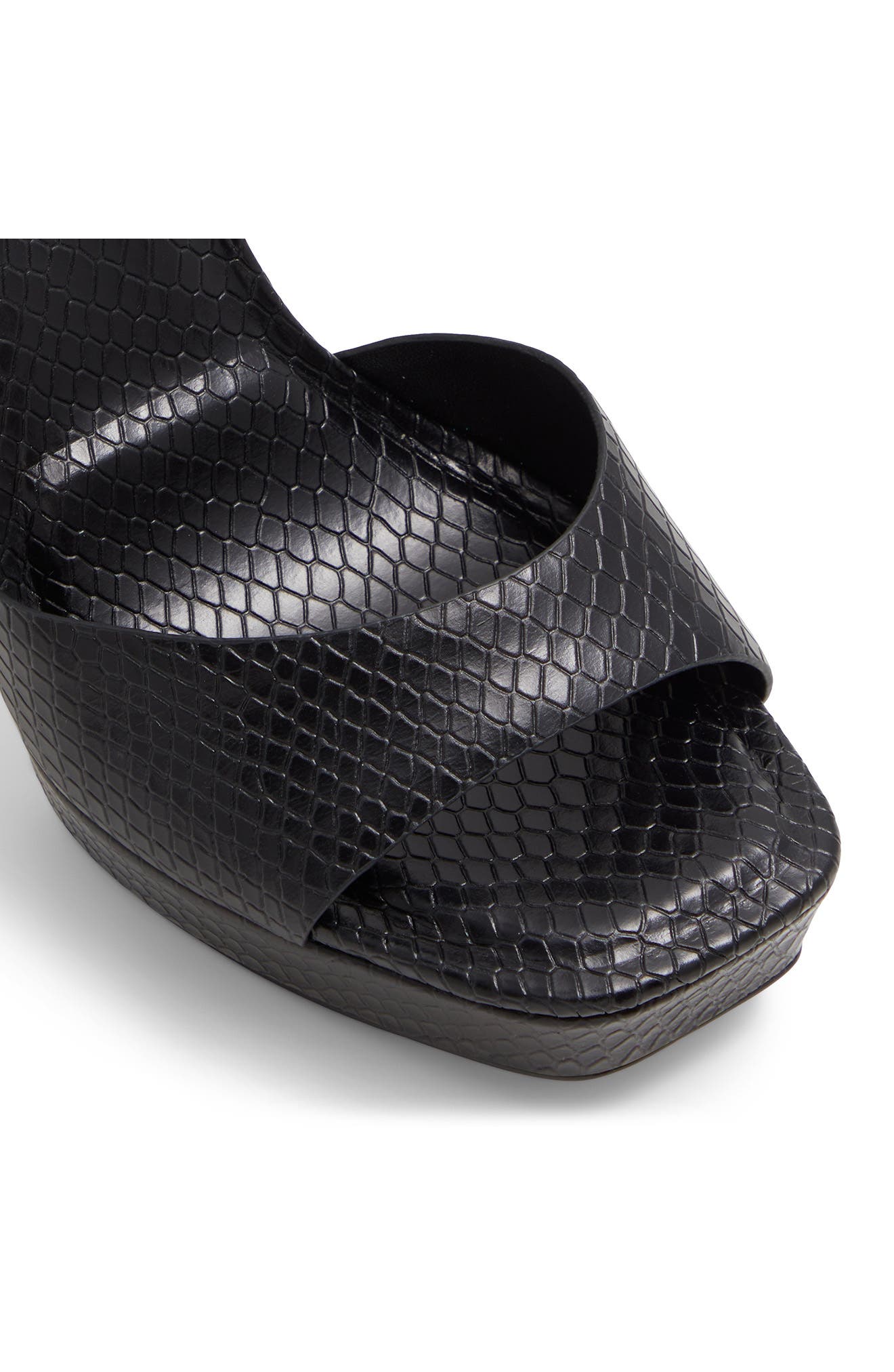 ALDO Medusa Ankle Strap Platform Sandal, Alternate, color, Black