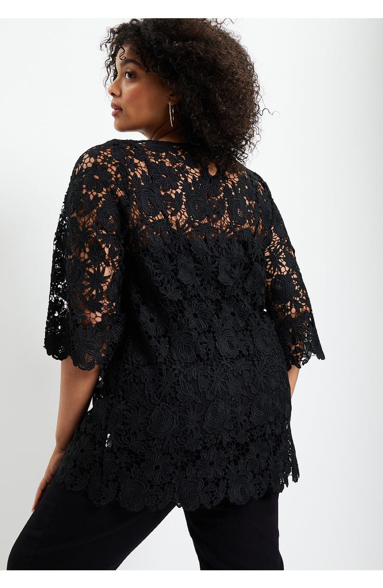 June + Vie Allover Lace Top, Alternate, color, Black