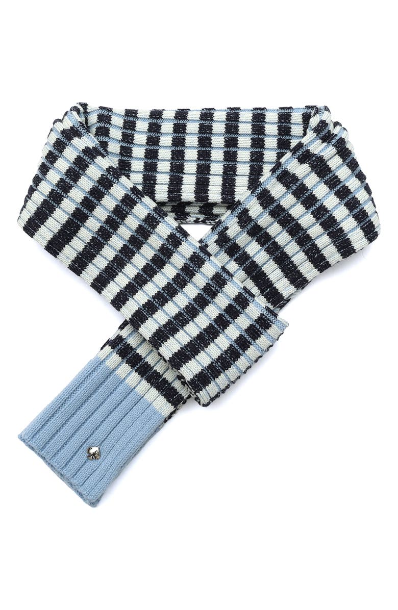 Kate Spade New York stripe rib scarf, Alternate, color, Blue Multi