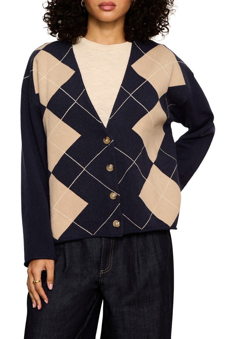 Arden Argyle Cardigan, Main, color, LOMA ARGYLE BLUE