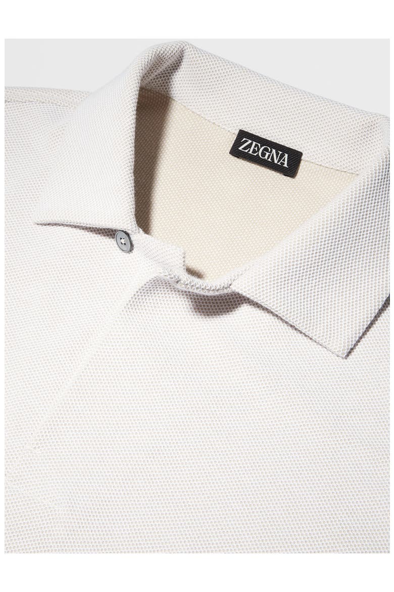 Honeycomb Short Sleeve Cotton Polo, Alternate, color, OATMEAL