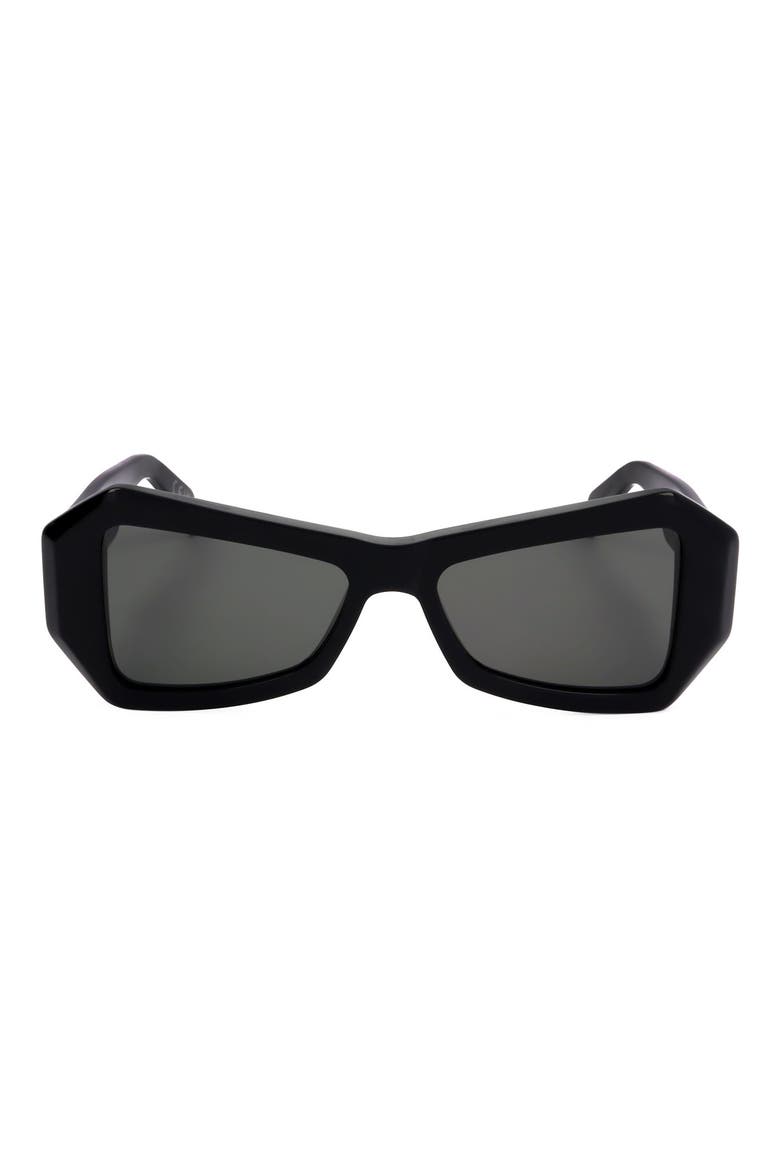 53mm Square Sunglasses, Main, color, BLACK
