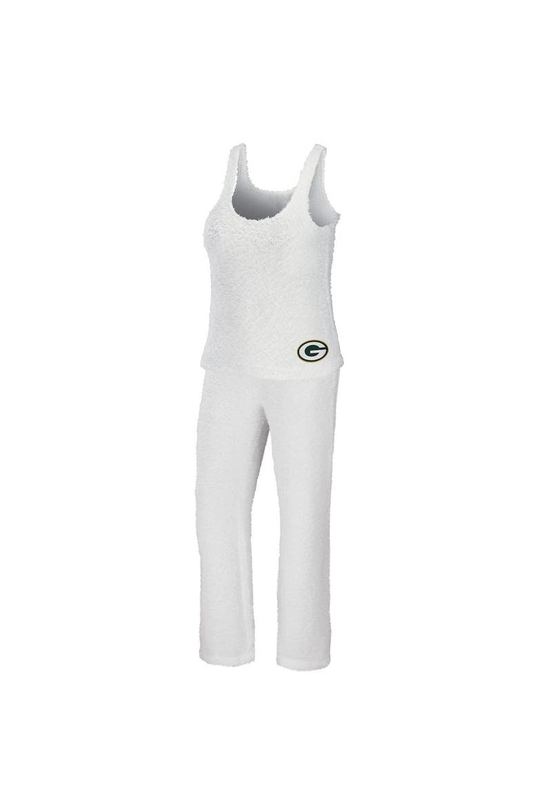 Women's WEAR by Erin Andrews Cream Green Bay Packers Cozy Scoop Neck Tank Top & Pants Sleep Set, Main, color, Cream