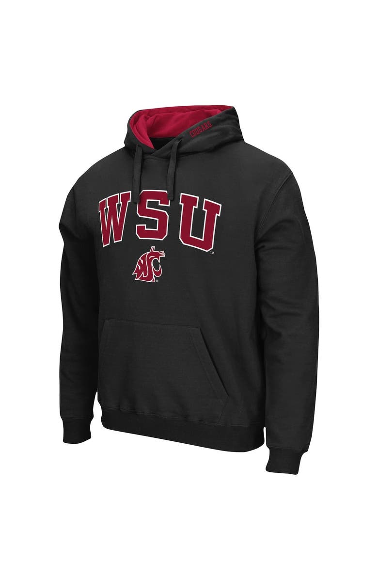 COLOSSEUM Men's Colosseum Black Washington State Cougars Arch & Logo 3.0 Pullover Hoodie, Alternate, color, Black