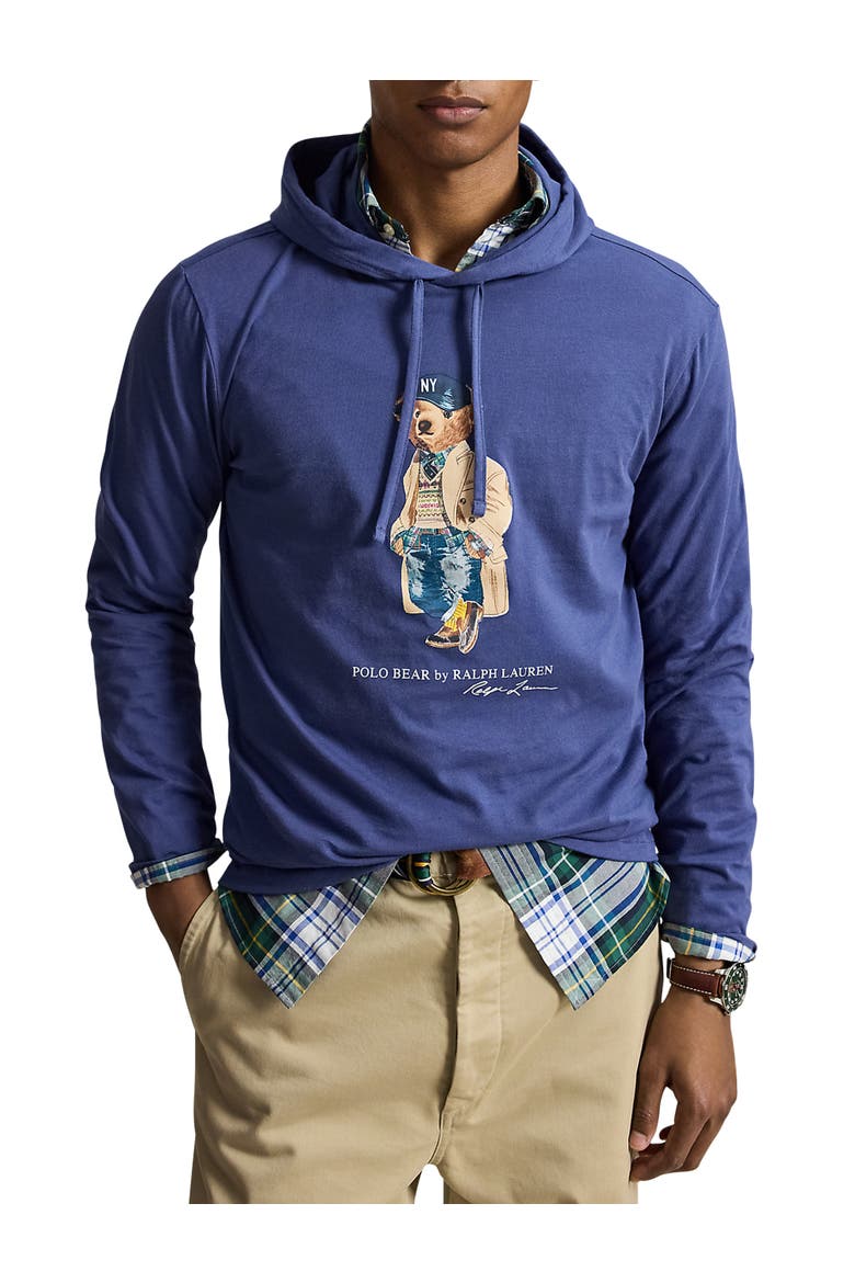 Big & Tall Litchfield Bear Hoodie, Main, color, LIGHT NAVY