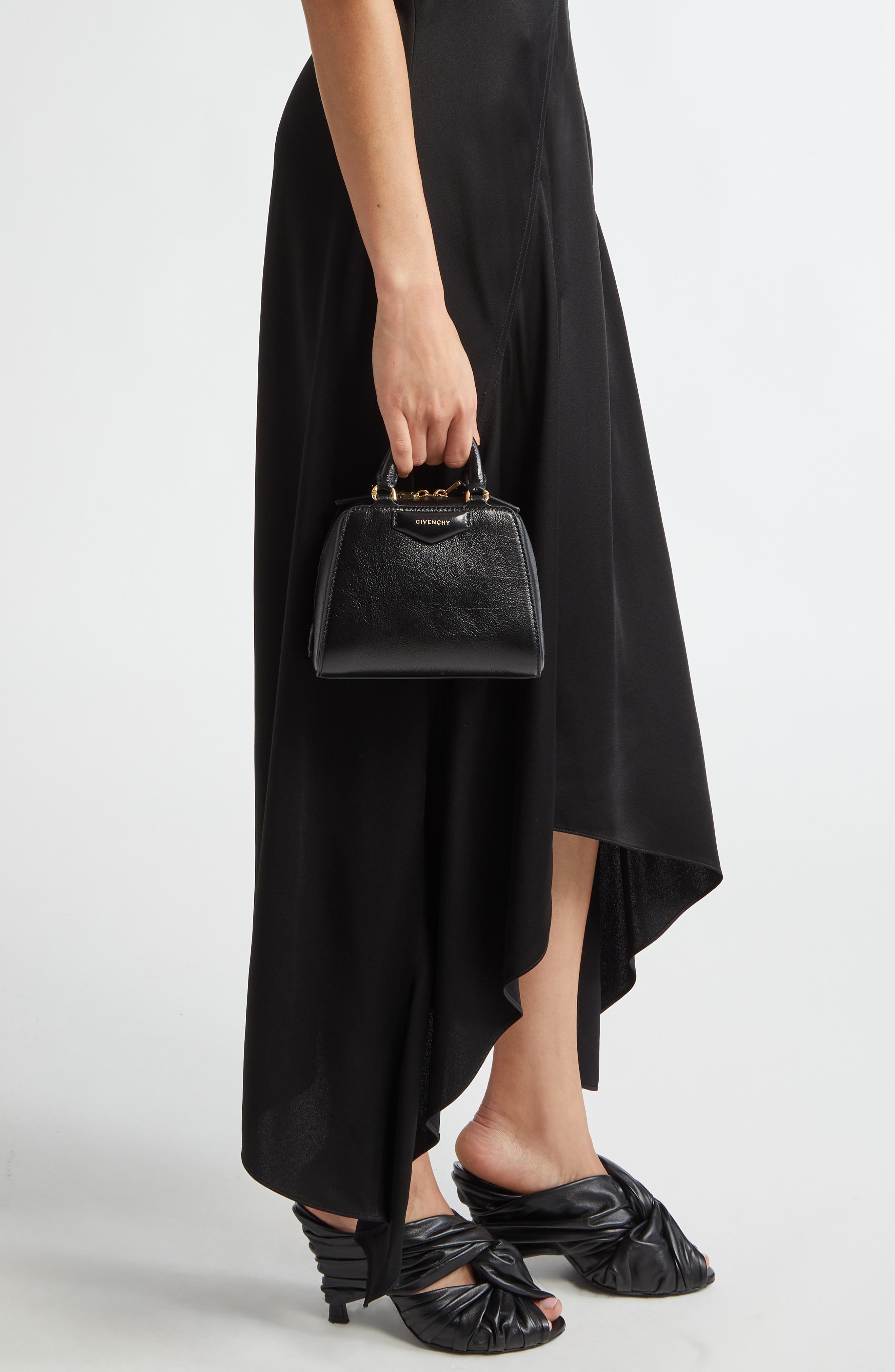 Givenchy Nano Antigona Cube Leather Crossbody Bag, Alternate, color, 