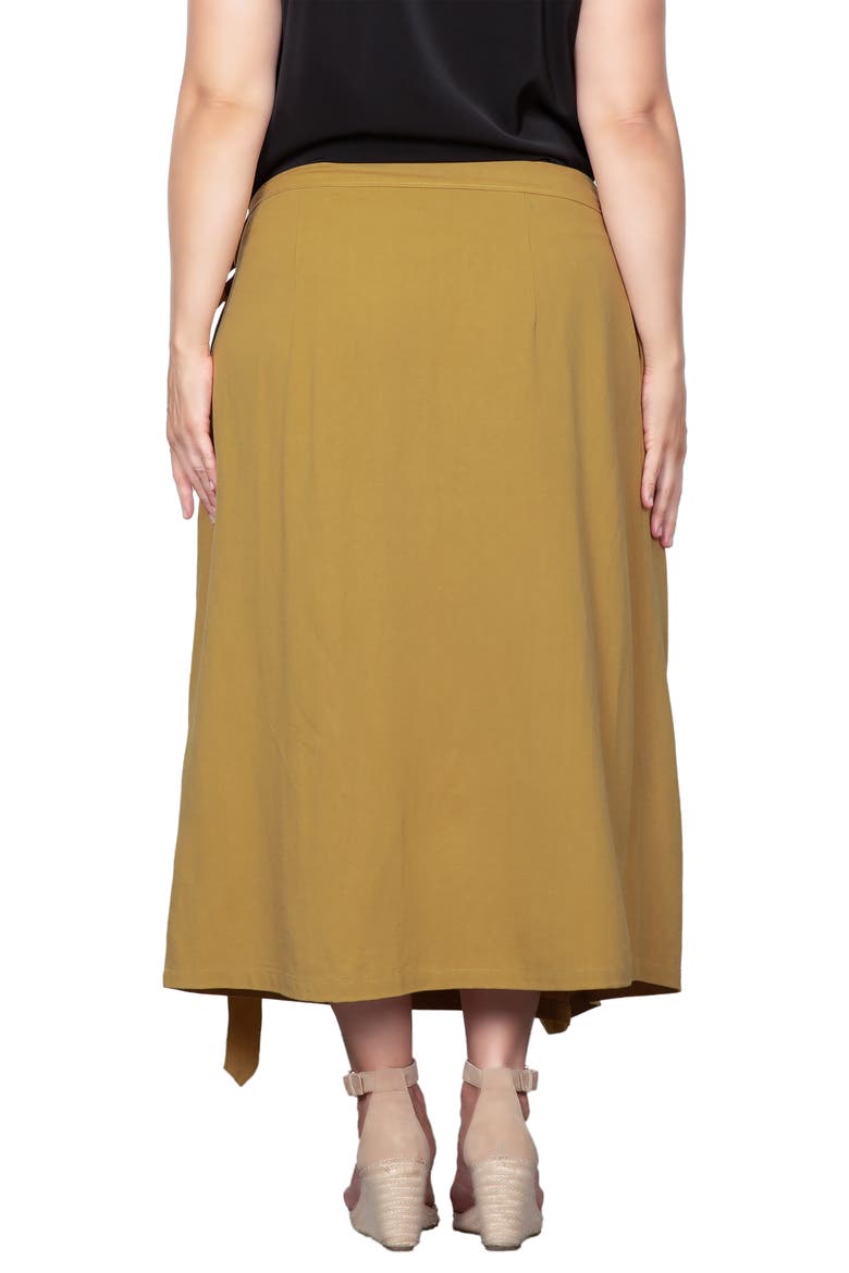 Wrap Maxi Skirt, Alternate, color, BROWN