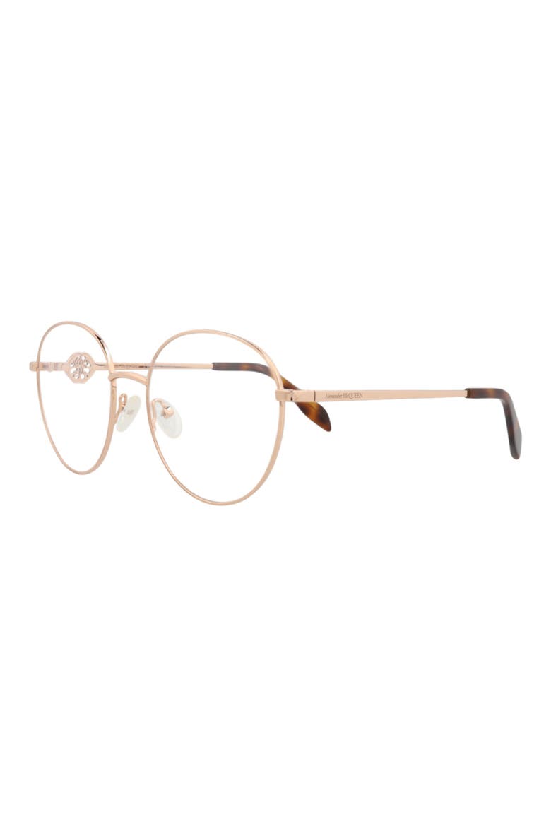 55mm Round Optical Glasses, Alternate, color, GOLD GOLD TRANSPARENT