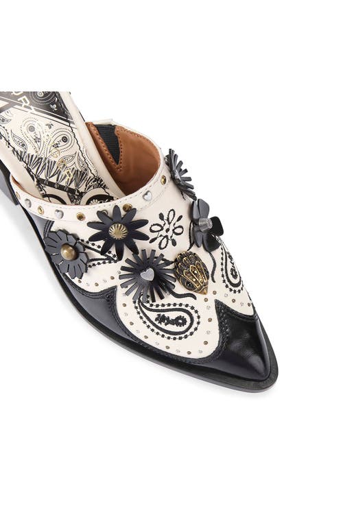 Kurt Geiger 70mm Floral-embellishment Mules In Black