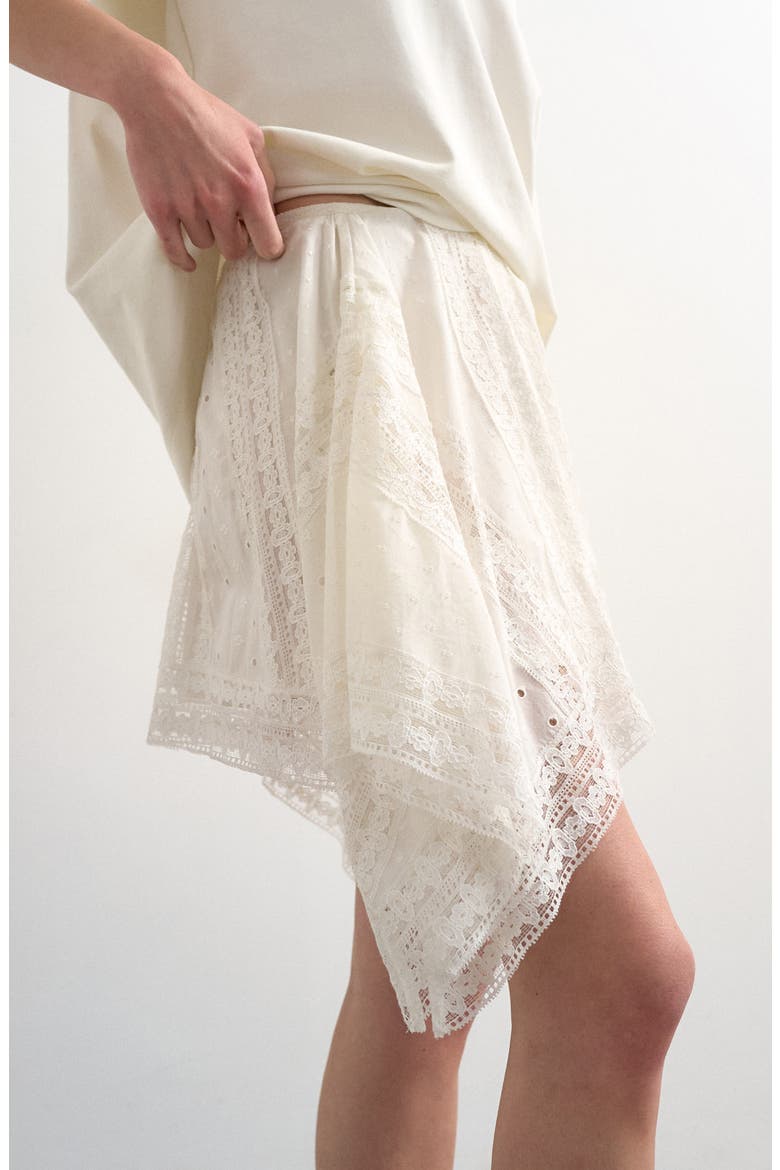 Embroidered Lace Miniskirt, Alternate, color, WHITE