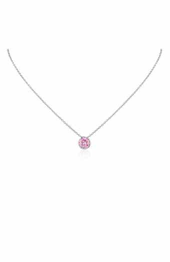 Bezel Birthstone Cubic Zirconia Pendant Necklace