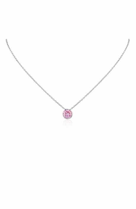 Bezel Birthstone Cubic Zirconia Pendant Necklace
